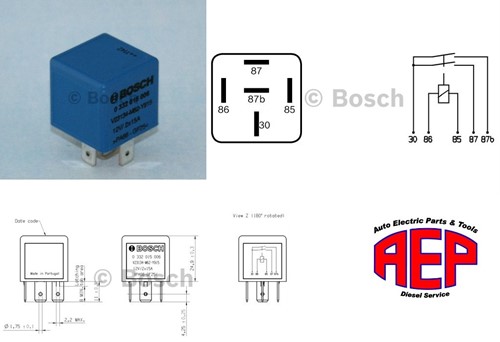 Relais 12V 2x 15A dubbelhamer