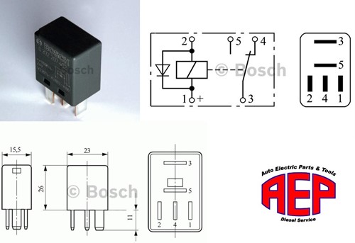 Relais 24V 10A micro wissel +diode
