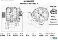 Alternator 12V 180A 6PK COM SEG Volkswagen-3