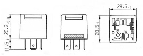 Relais 12V 30A pen 30<>87-2