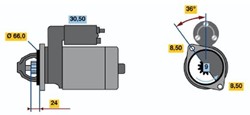 Startmotor 12V 0.65kW