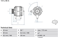 Alternator 12V 90A 7PK LIN Bosch Renault-3