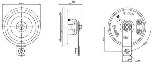 Claxon 12V  50W  96mm-2