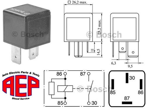 Relais 12V 70A maak 4polig 10mm pen