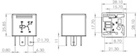 Relais 12V 30A dubbel 87-2