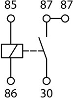 Relais 12V 30A dubbel 87-3