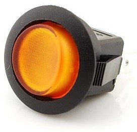 Tuimelschakelaar 12V 16A 20mm rond oranje