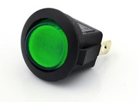 Tuimelschakelaar 12V 16A 20mm rond groen aan/uit