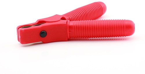 Acculaadklem rood 80A 125mm geisoleerd