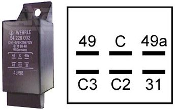 Knipperlichtrelais 12V 49/49a/31/C/C2/C3