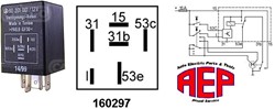 Relais Wis/was interval 12V 15A