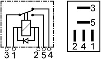 Relais 12V 15/25A micro wissel +diode Wehrle-2