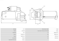 Startmotor 12V 1.4kW 10T Mitsubishi Chrysler Jeep-3