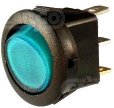 Schakelaar 20mm rond blauw