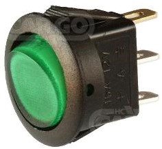 Schakelaar 20mm rond groen