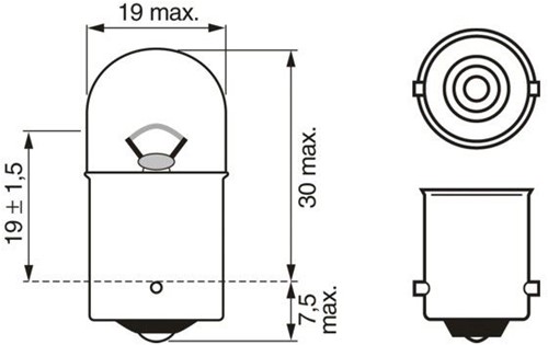 Bosch Lamp 12V 10W BA15s-2