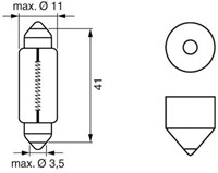 Bosch Lamp 12V 5W SV8.5-8 11x41-2