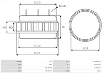 Stator 12V 150A Bosch 136mm F000BL...-2