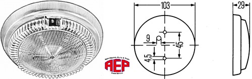 Plafonier rond 103x29mm