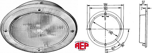 Plafonnier rond 184mm / gat 148mm