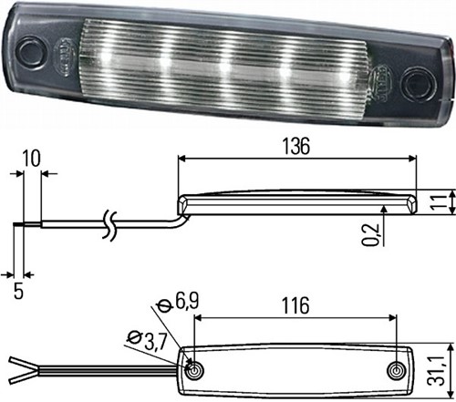 Plafonnier LED 12V opbouw
