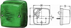 Breedtelamp 84x84 opbouw groen