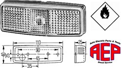 Breedtelamp opbouw 100x40 met reflector