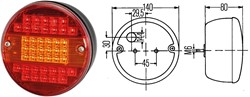 Achterlicht 24V LED 140mm 12/18/12