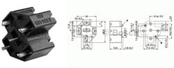 Relaisvoet mini 5pin print/soldeer