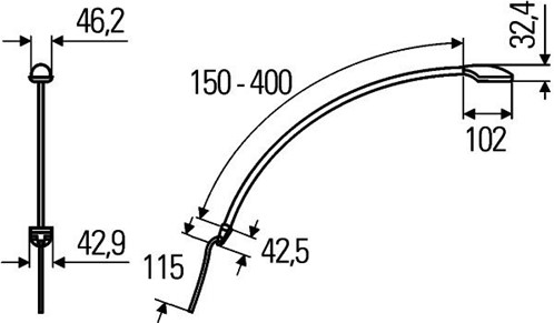 Leeslamp 9-31V Spot LED 40cm zwartHella-2