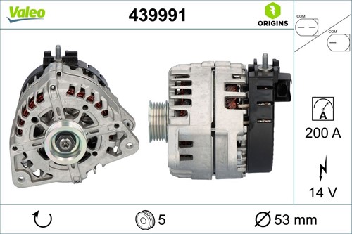 Alternator 12V 200A 5PK LIN Valeo Mercedes Origineel