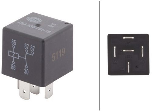 Relais 12V 30A dubbel 87