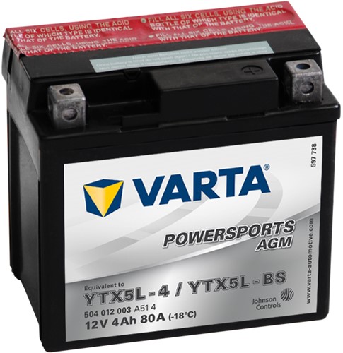 Accu Varta AGM 12V 4Ah YTX5L-BS