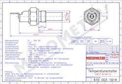 Temperatuurschakelaar MB28 6-24V  3W 120c