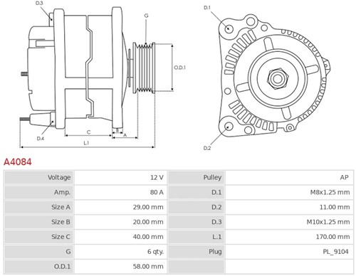 Alternator 12V 80A 6PK Denso PSA C1 107  Toyota Aygo-3