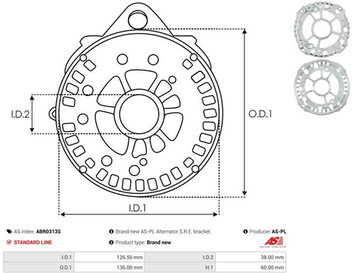 Achterschild Bosch alternator 0124325...-2