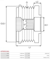 Vrijloop poelie 17x55x37.8 6PK Bosch Renault-3