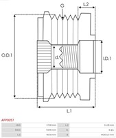 Vrijloop poelie 17x54.8x40.6 6PK -2