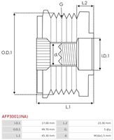 Vrijloop poelie 17x49.7x45.30 5PK Valeo-2