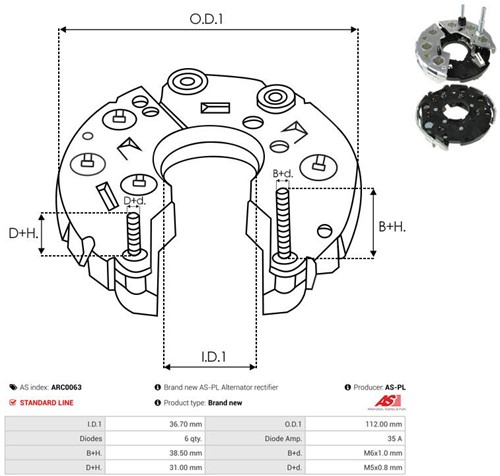 Diodebrug Bosch 112mm Opel-3