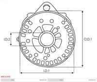 Diodebrug Bosch 12V 130A met schild 0.121.715....-3