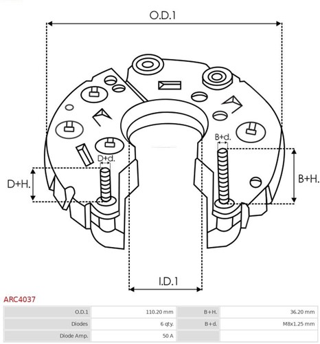 Diodebrug Denso Marelli 110mm -3