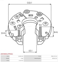 Diodebrug Mahle(ISKRA) 132mm-3