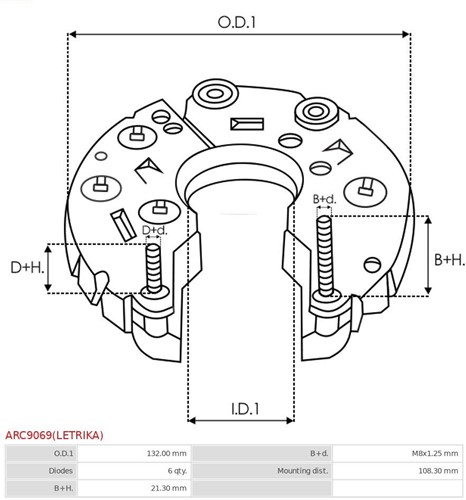 Diodebrug Mahle(ISKRA) 132mm-3