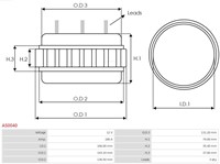 Stator Bosch 12V 180A 143mm-2