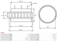 Stator Bosch 24V 150A 145mm-2