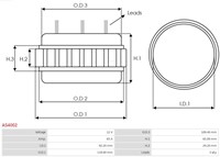 Stator 12V 65A Marelli 118mm-2