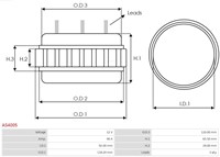 Stator Denso Marelli 118.2mm 12V 90A-2