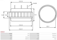 Stator Denso 12V 90A 118mm-2