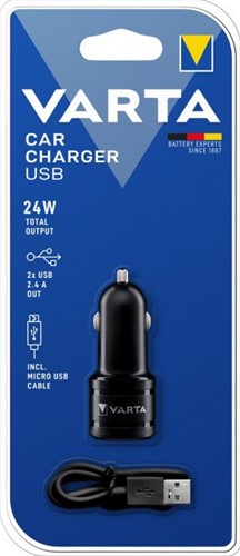 Varta auto lader aanstekerplug 2x USB 2.4A